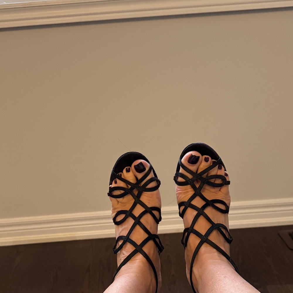 BCBGMaxAzria Black Strappy Heels - Picture 4 of 11